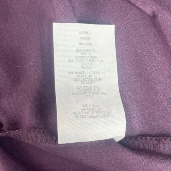 H By Halston Bell Sleeve Top Womens Large Plum Purple - Picture 8 of 8